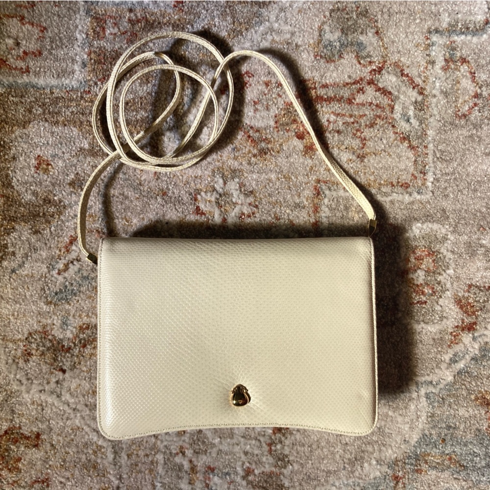 Vintage Judith Leiber Cream Leather Purse
